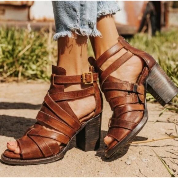 Freebird by Steven 6 Claw Brown Buckle booties - Picture 1 of 6
